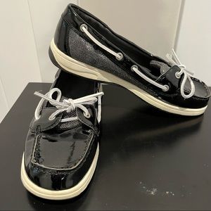 Croft & Barrow Black Patten Dock Shoes Sz 8.5